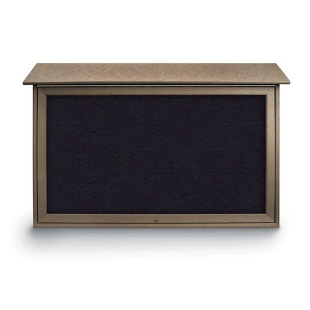 United Visual Products Indoor Enclosed Combo Board, 42"x32", Satin Frame/Grey & Cloud UVCB4232-GREY-CLOUD